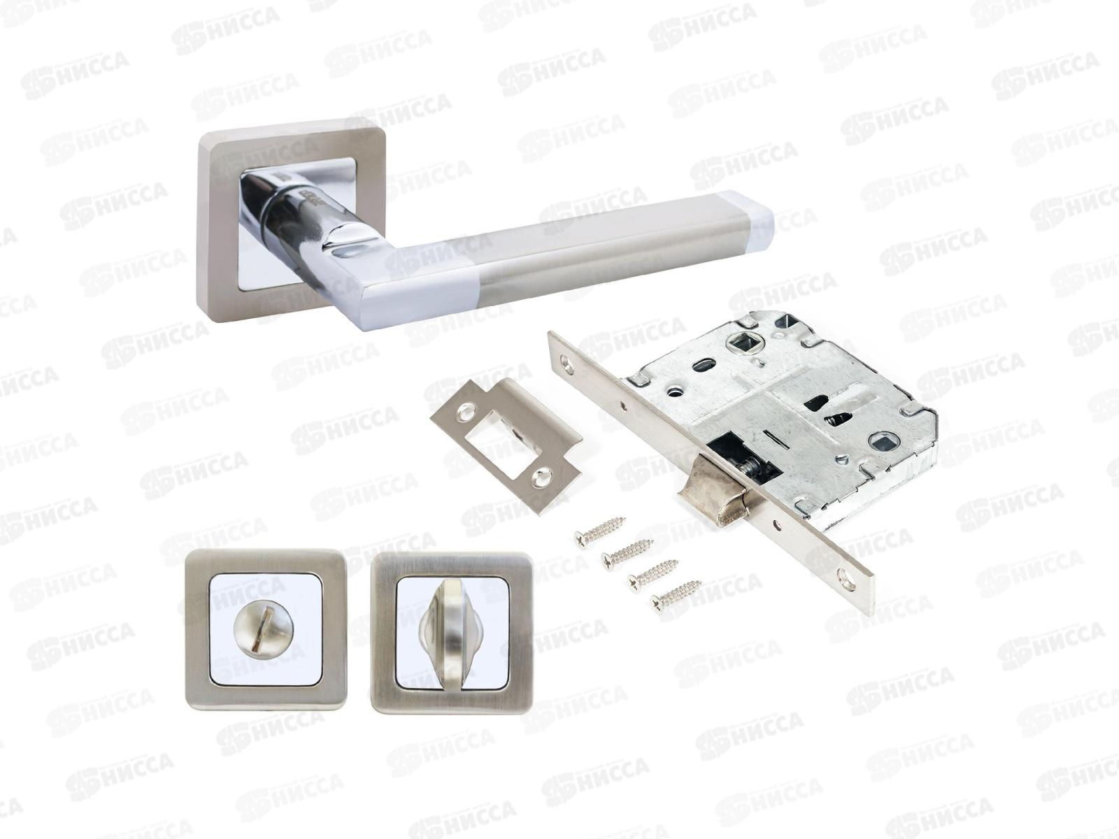 Ручки для дверей Аллюр Венсан матовый никель хром (комплект) *20 14 667