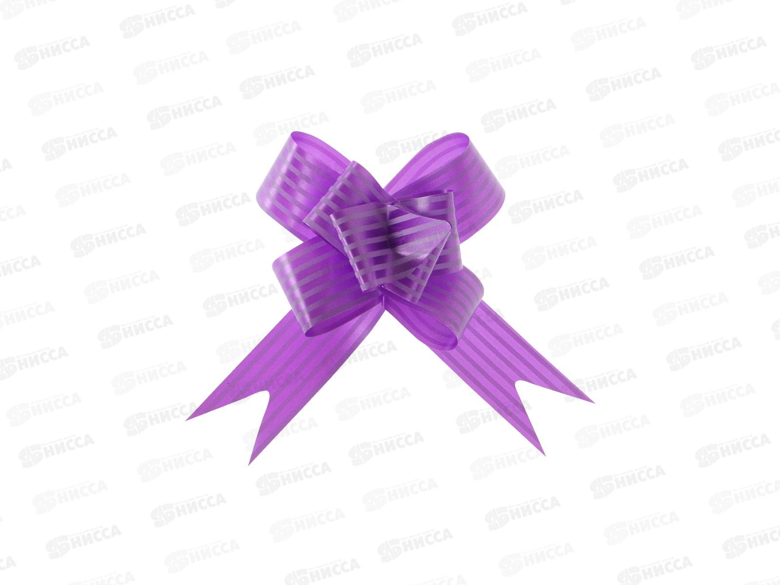 Бант-бабочка MI с принтом Полоски, 3см, фиолет БЛ-6504  *10