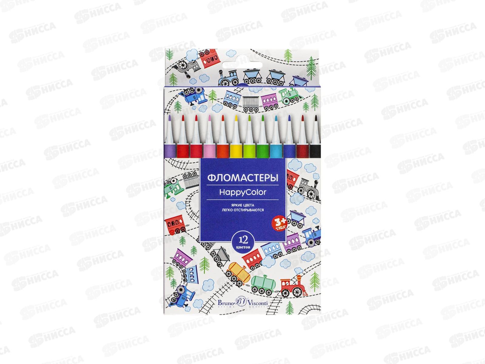 Фломастеры 12 цветов АЛЬТ Happycolor,32-0023*24