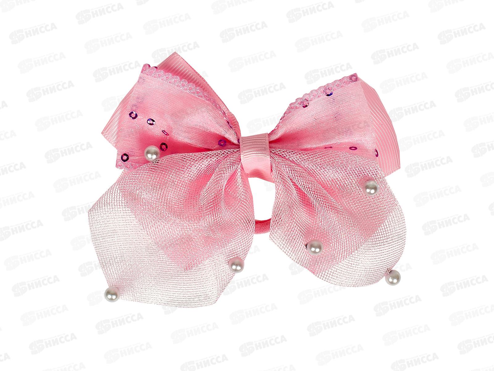 Резинка  д/в &quotБантик Лили с блестками&quot 10*8см розовый 5065267