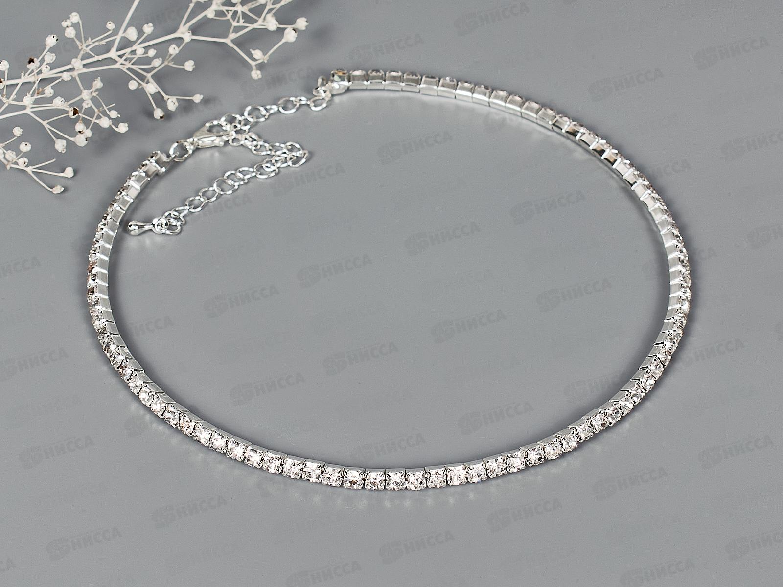 Колье со стразами 1 ряд круглое №1106