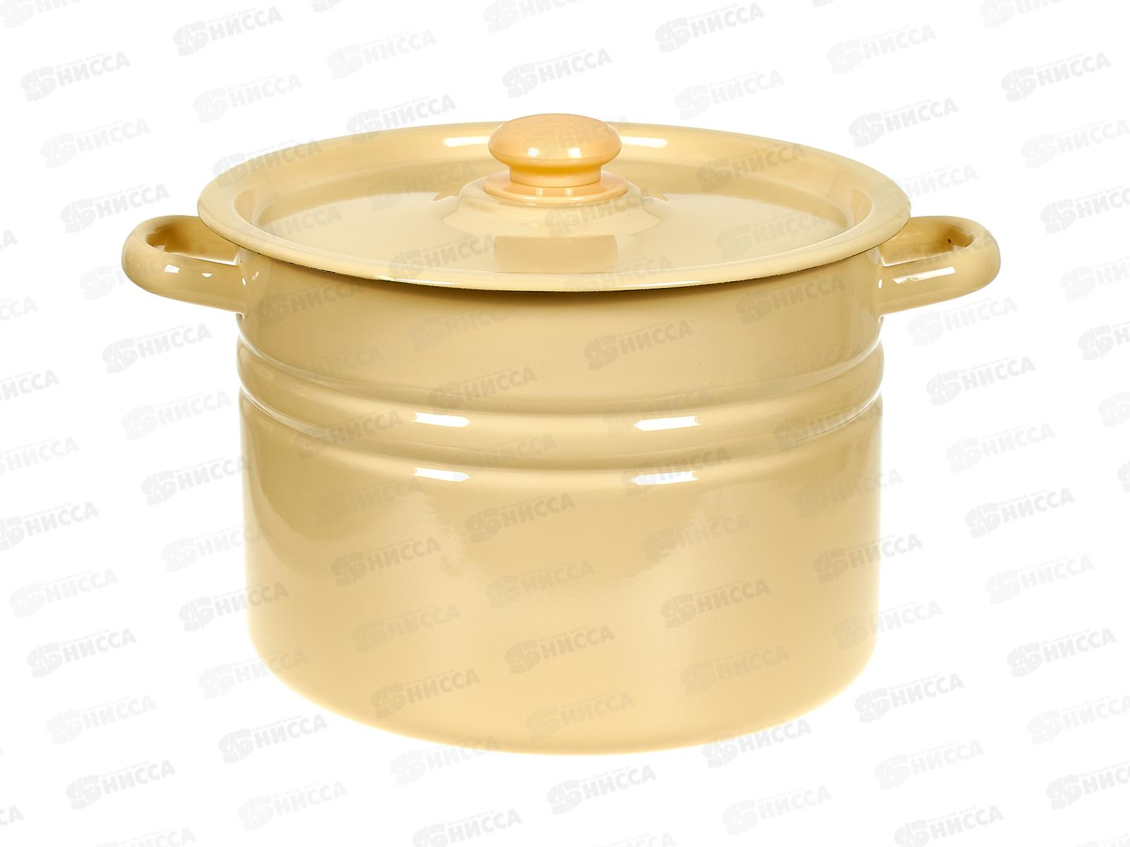 Кастрюля 8,0л цилиндрическая палевая с пластм. кнопкой С41620.3П