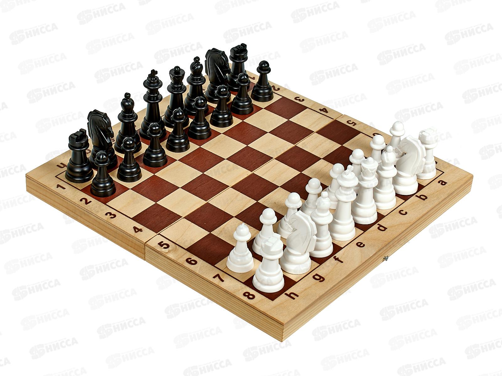 Шахматы (деревянная коробка, пласт. фигуры, поле 29х29см) 03878