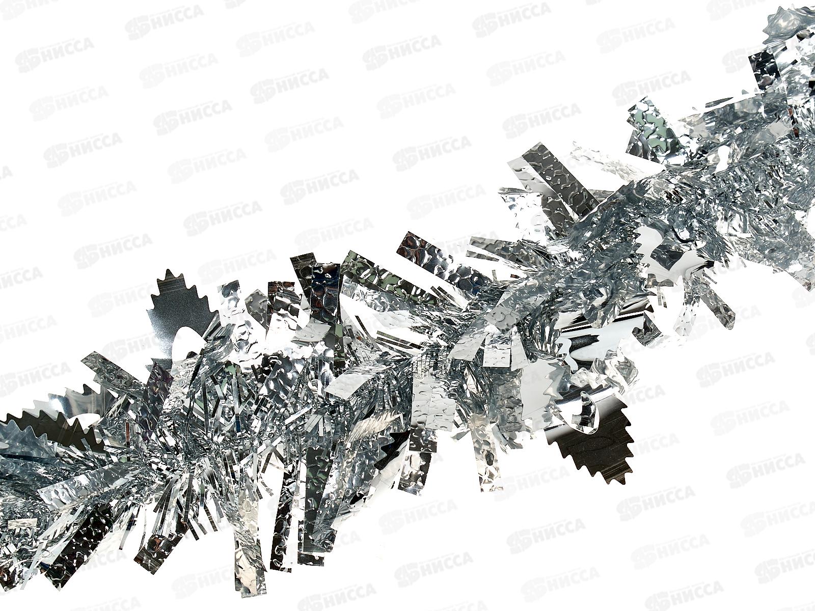 Мишура 002015 листопад 9см х 2м. серебро., AL-3367 *360