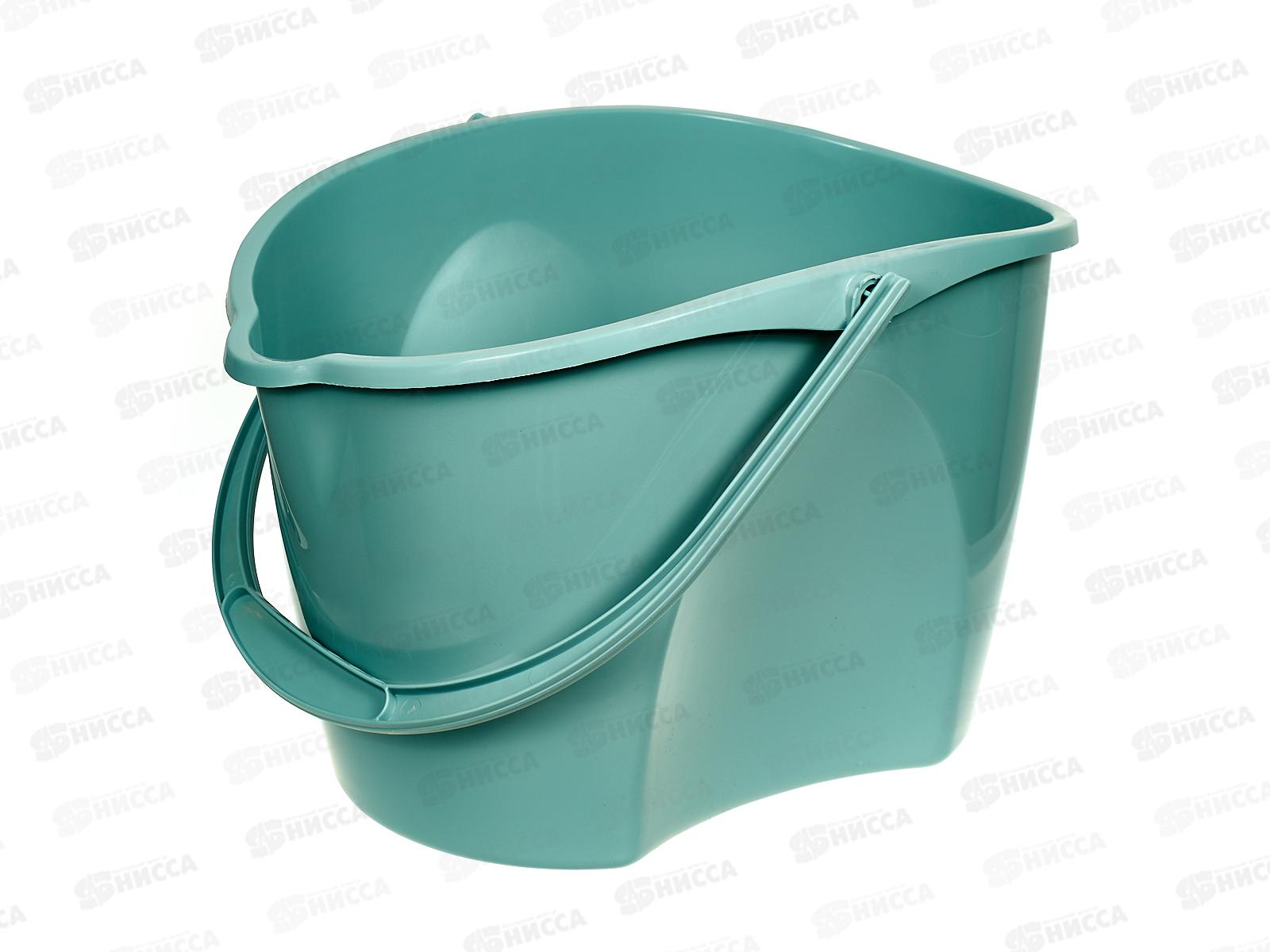 Ведро 12л "Престо" овальное со сливом С647БИР Бирюзовое