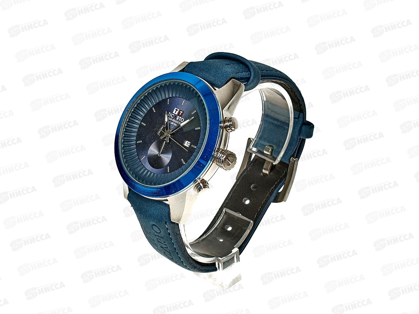 Часы мужские Ticcarto на коженом ремешке с календарем модельные