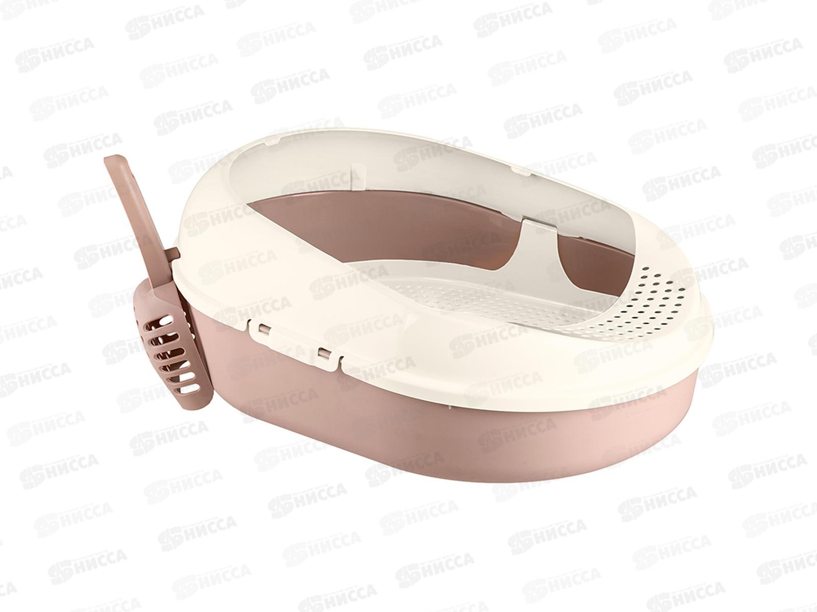 Лоток для кошек &quotCosmo&quot с сеткой и совком Какао С96103 *4