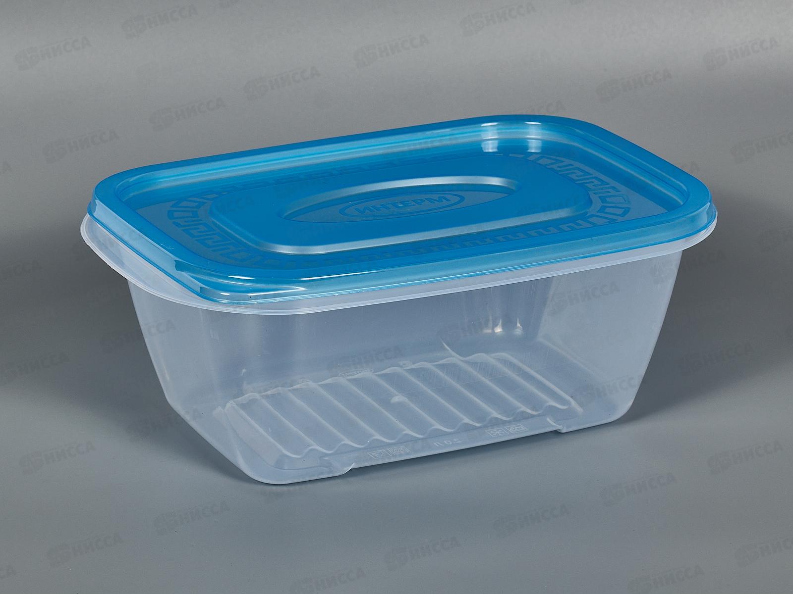 Контейнер 2,0л с голубой прозрачной крышкой *50  ИНТ