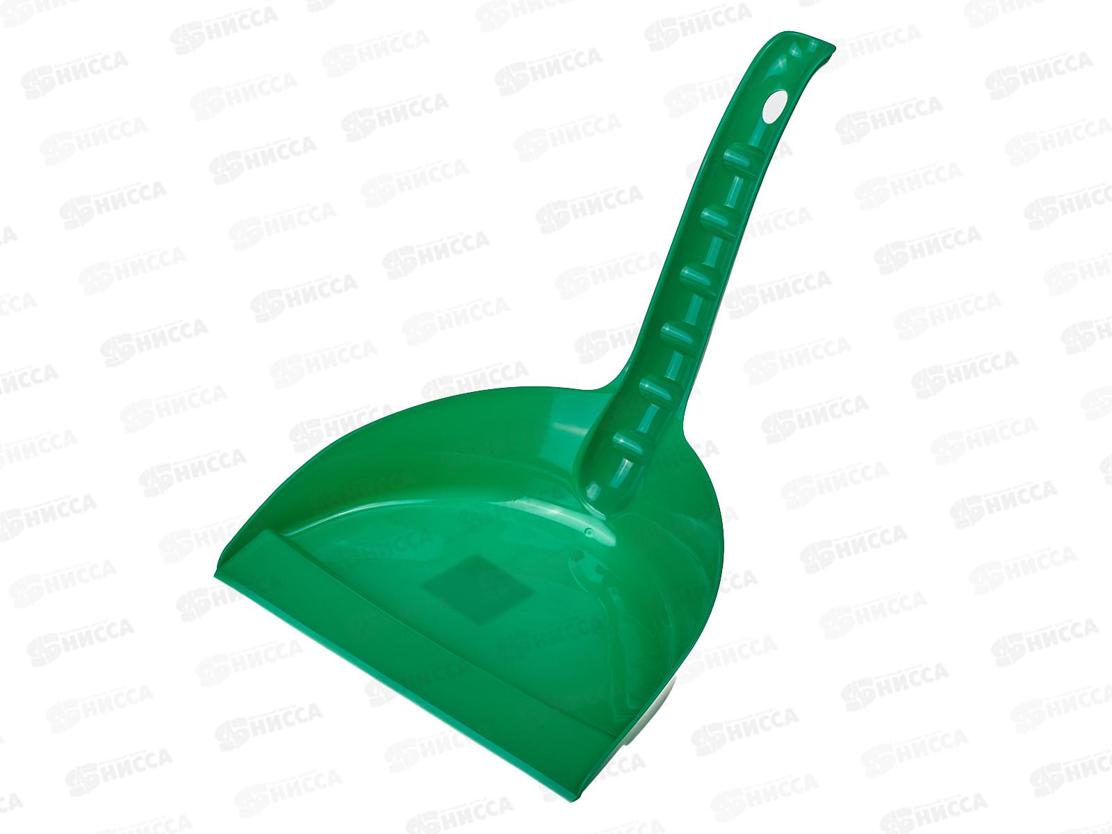 Совок для мусора ИНТ с удлиненной ручкой зеленый *25