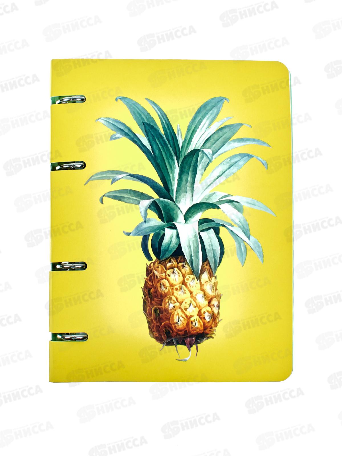 Тетрадь 80листов клетка  АКАД Ананас Sev на кольцах см.блок EAC-10814 *10