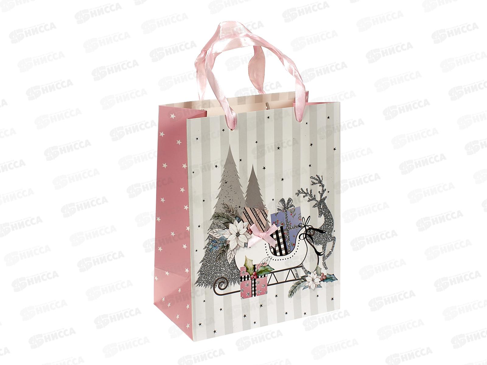 Пакет подарочный MI 18х23х10см Новогодние сани, ППК-3913  *12