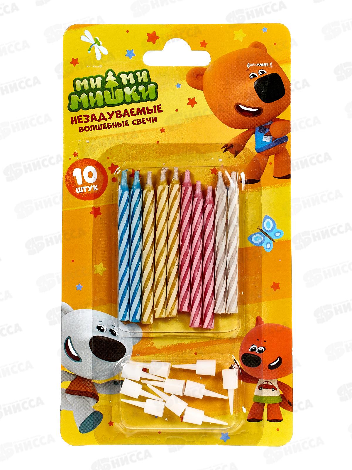 Свечи для торта незадуваемые, 10шт Ми-ми-мишки, СС-76786-MIMI блистер