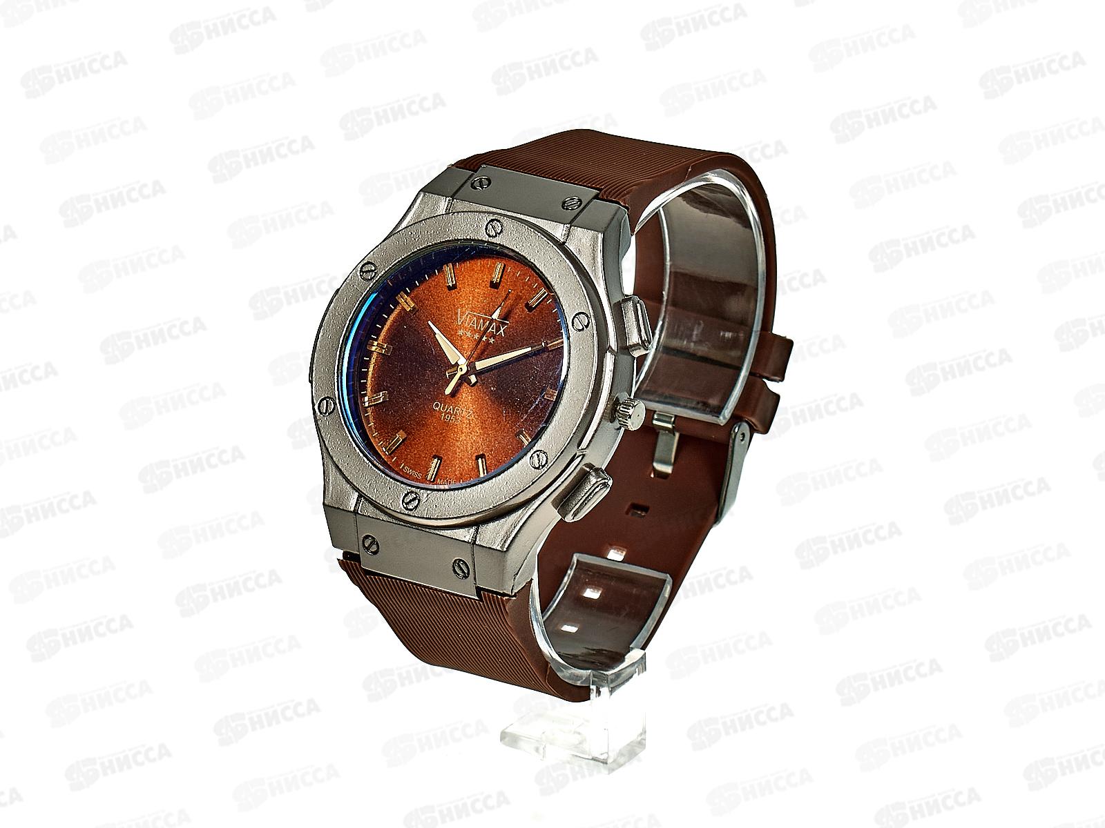 Часы мужские Viamax на силиконовом ремешке черный корпус