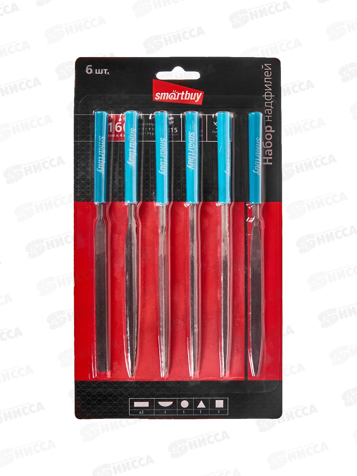 Набор надфилей d4x160мм, 6шт, пл.ручка, SBT-TFS-6P1