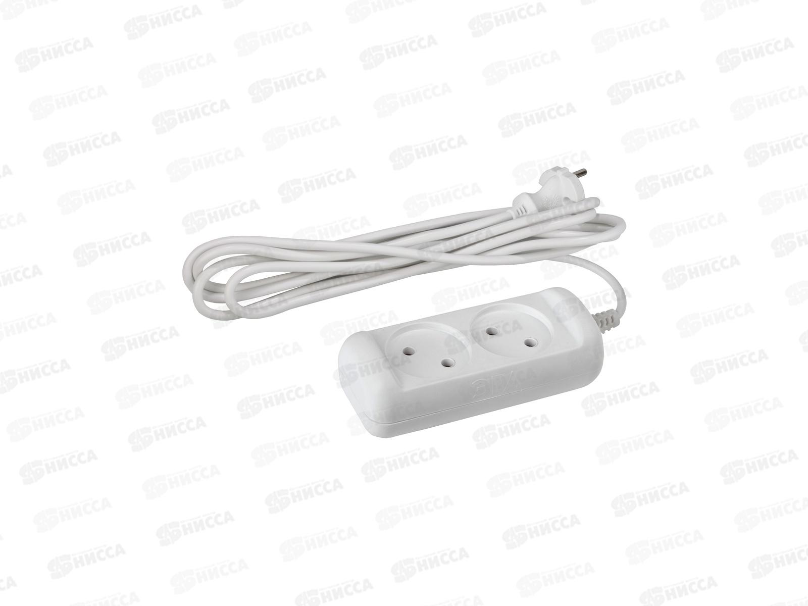 Удлинитель ЭРА UX(6)-2-5m без заземления,  ПВС, 5м 2гнезда  1300Вт *20