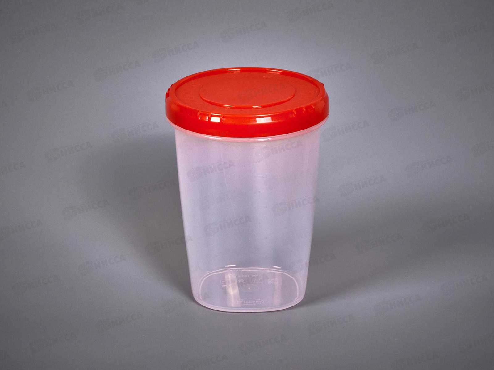 Емкость (Банка) 600мл оранжевая, крышка  *45