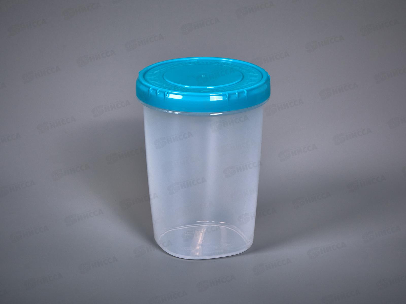 Емкость (Банка) 600мл голубой, крышка  *45