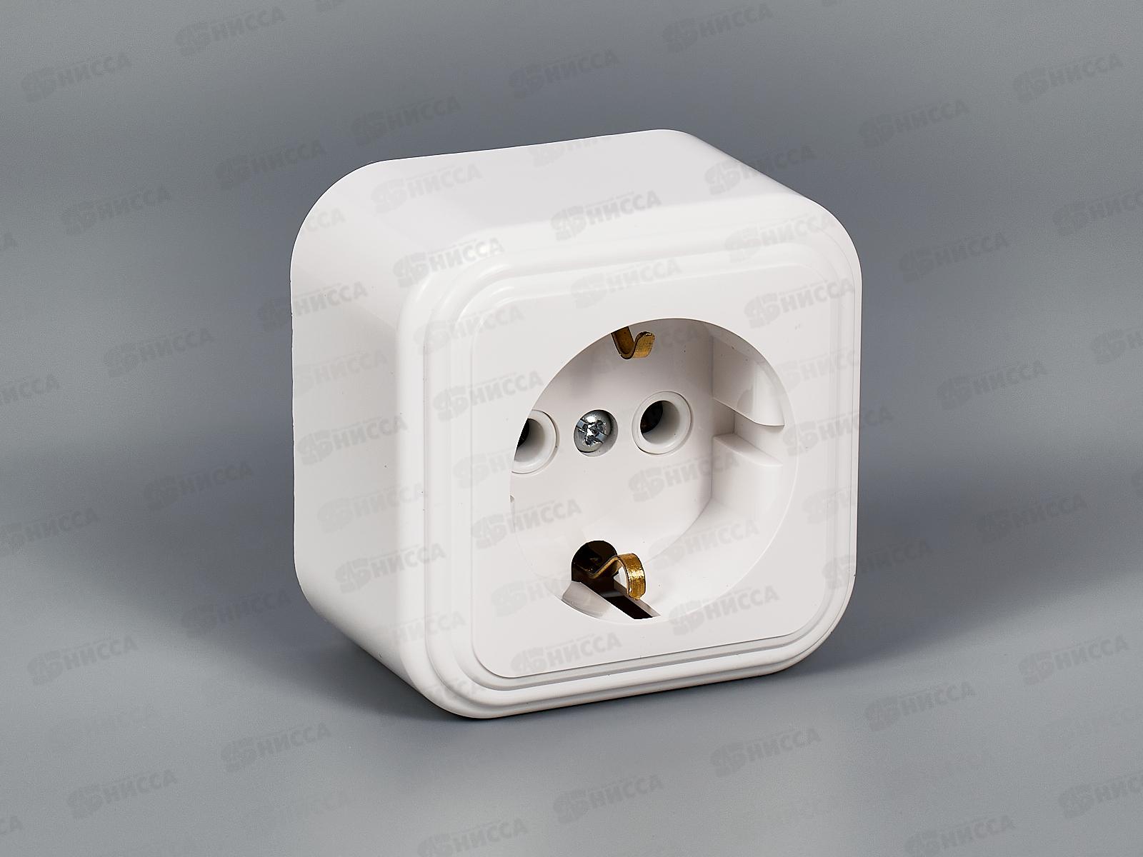 Розетка открытой установки с з/к RA 16-133-Б (пластик) 133Б *60     ш