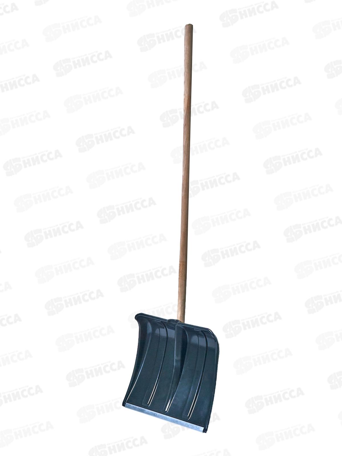 Лопата снеговая СНЕЖОК 1410*380*370мм с алюминиевой планкой, с деревянным черенком 1-го сорта *5