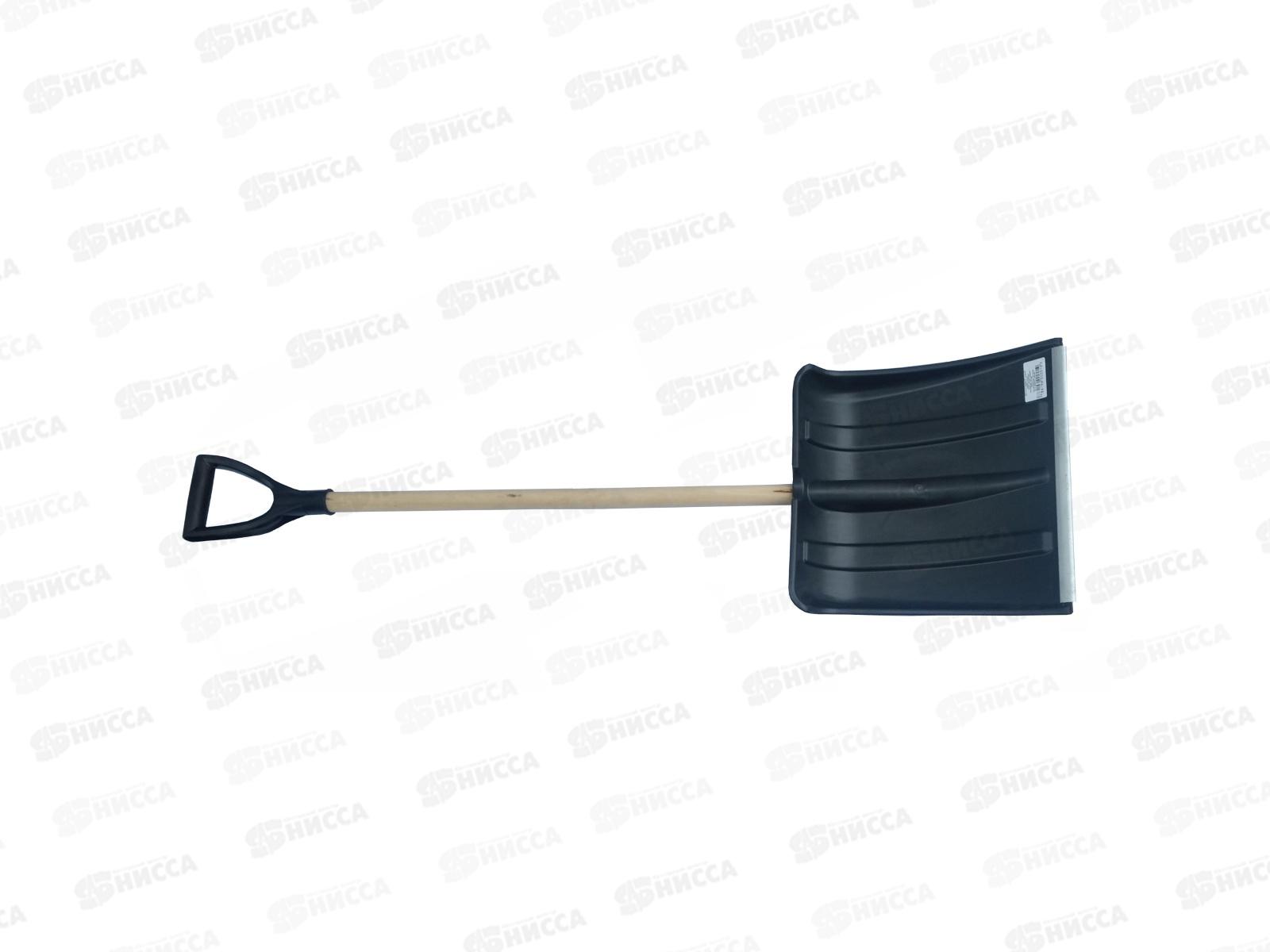 Лопата снеговая СНЕЖОК 1400*380*370мм с алюминиевой планкой, с деревянным черенком высшего сорта  и V-образной ручкой  *5