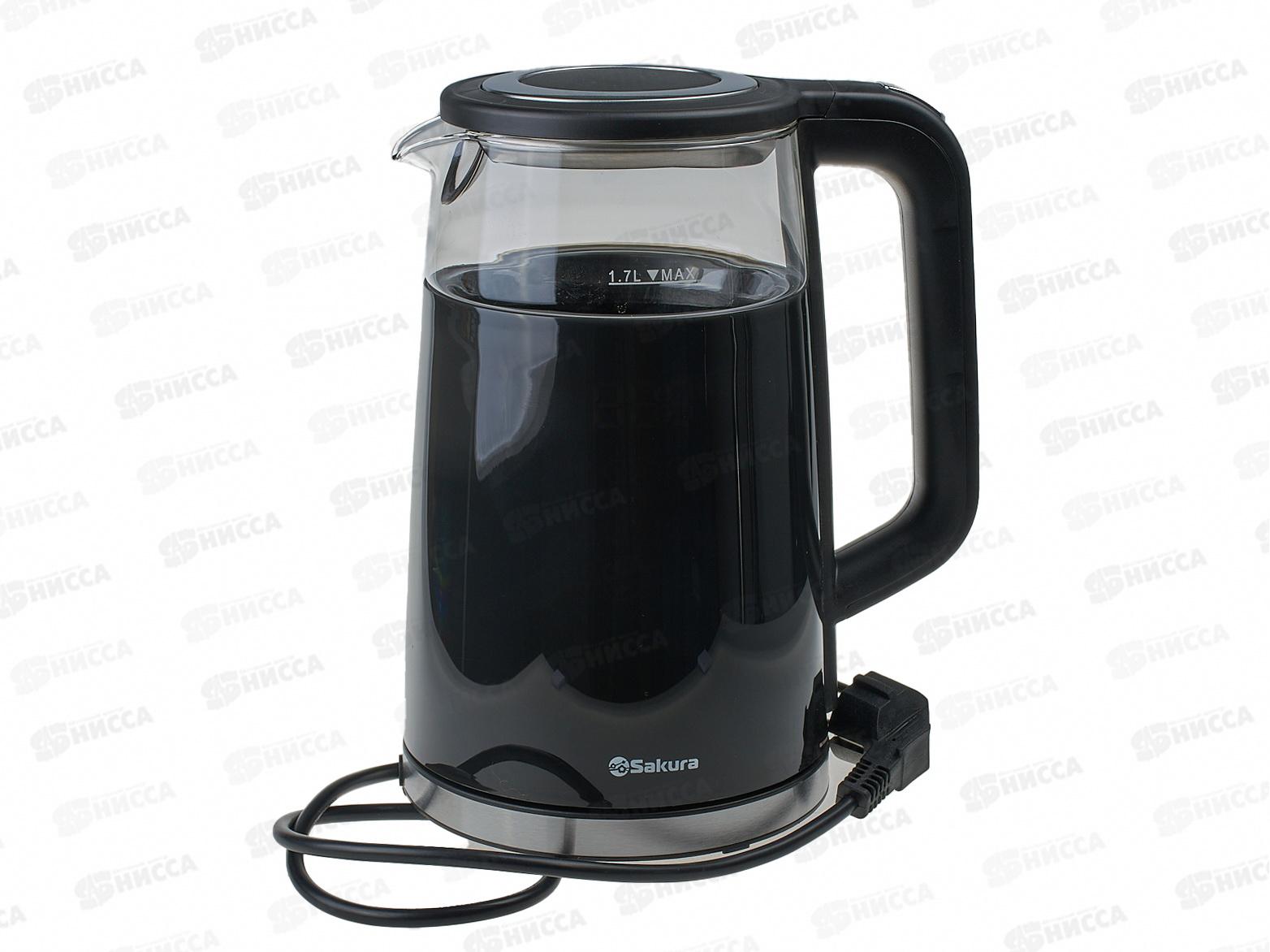 Чайник электрический  SA-2738DBK 1,7литра Премиум стекло