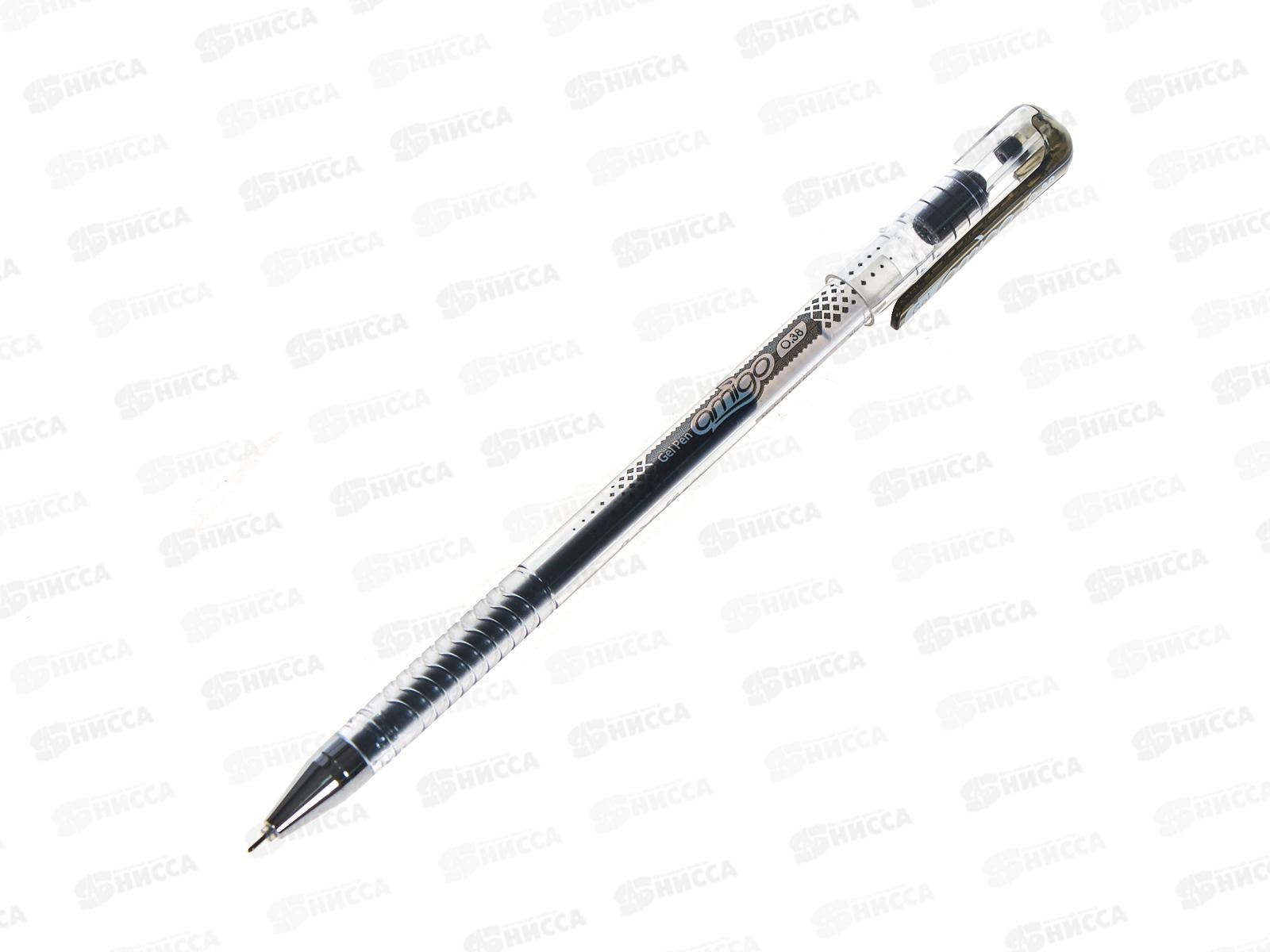 Ручка гелевая  FLEXoffice AMIGO, 0.38мм черная FO-GEL015 BLACK*12
