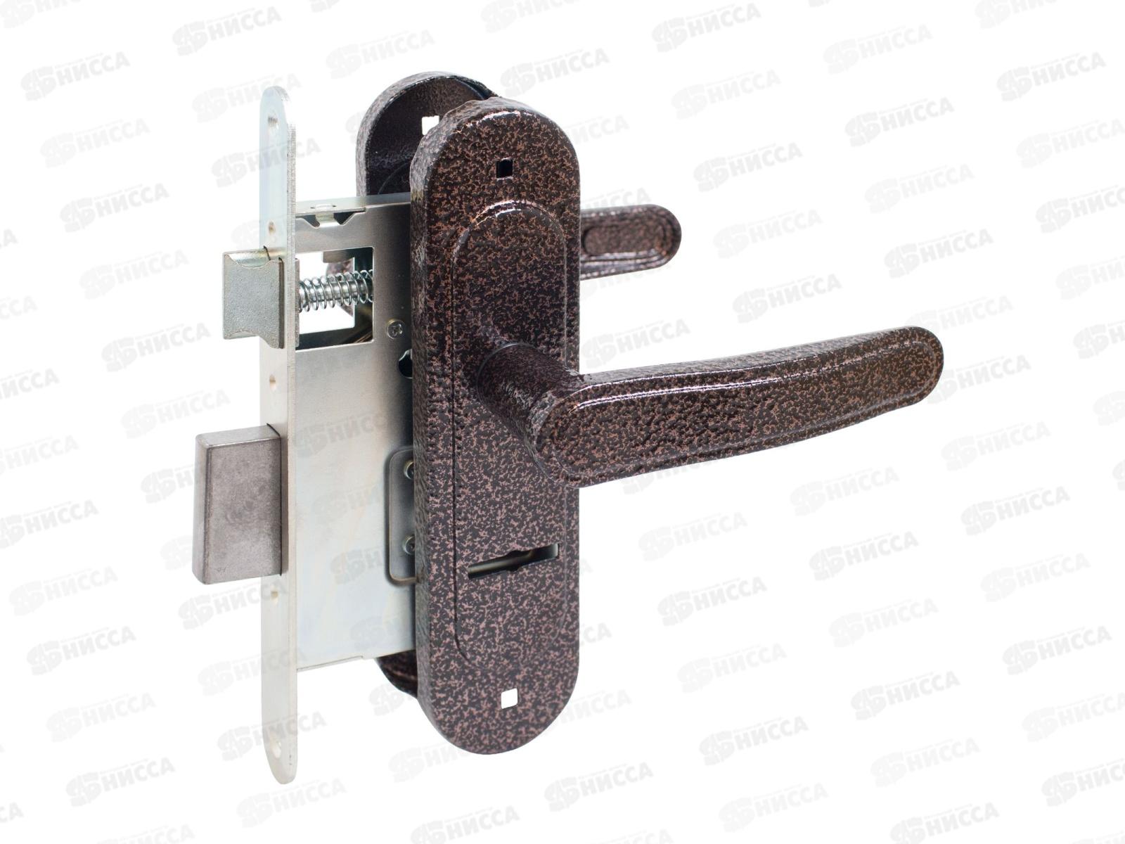 Замок врезной Птимаш ЗВ9-4.03 медь с ручкой *10 14 483