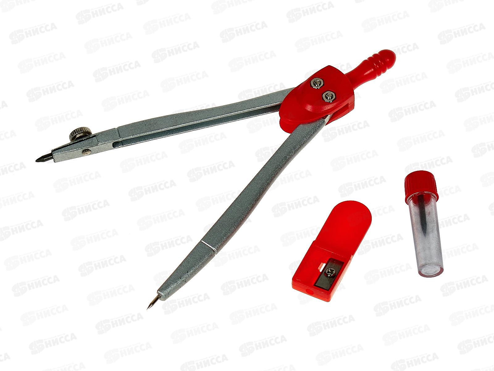 Готовальня Alingar 3пр., мет.цирк.гриф., точилка пл.фут. AL4506 *20