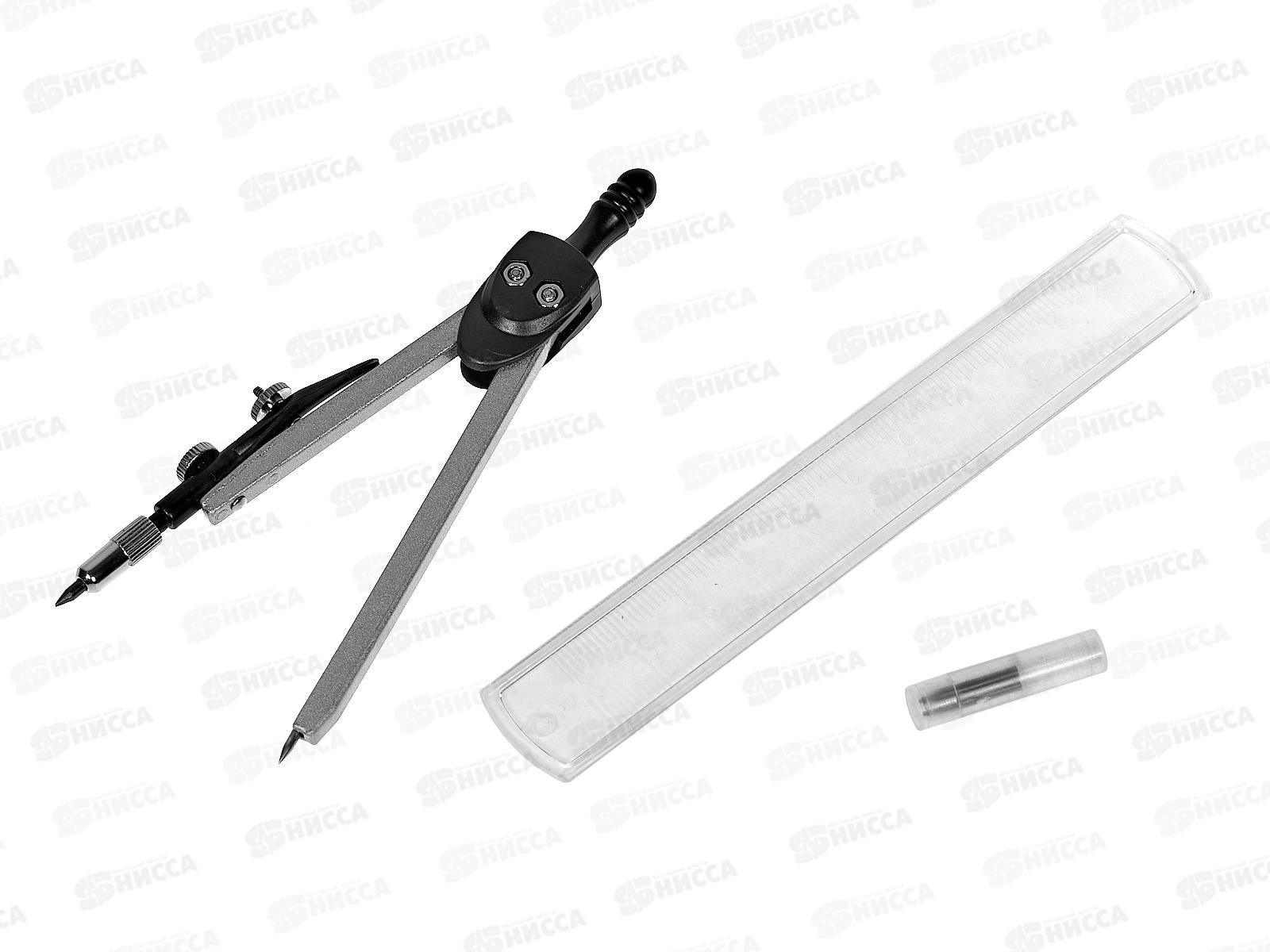 Готовальня Alingar 3пр., мет.цирк.гриф., линейка пл.фут. AL322 *20