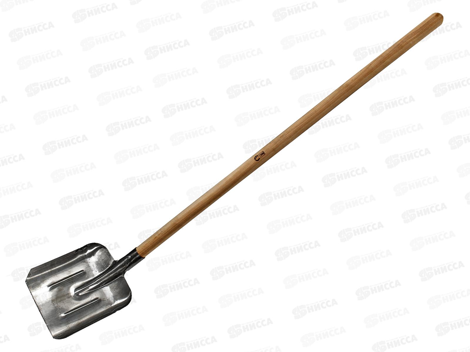 Лопата совковая ЛКО, 235х345 с ребрами жесткости, из рельсовой стали с черенком, ON