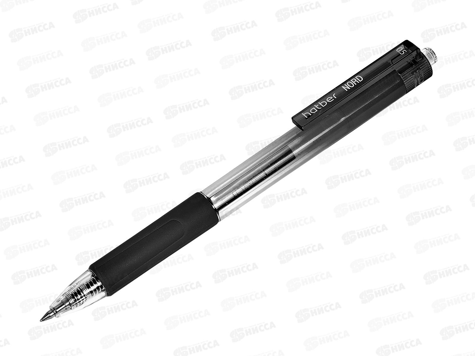 Ручка гелевая  Hatber автоматическая  Nord черная  080028*36