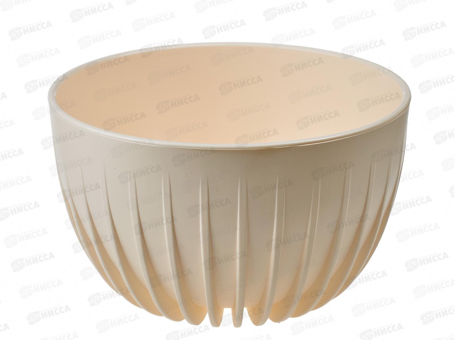 Горшок для цветов Миска Сигма 4,5л Ванильный (с вкладкой) д.24, h14,5