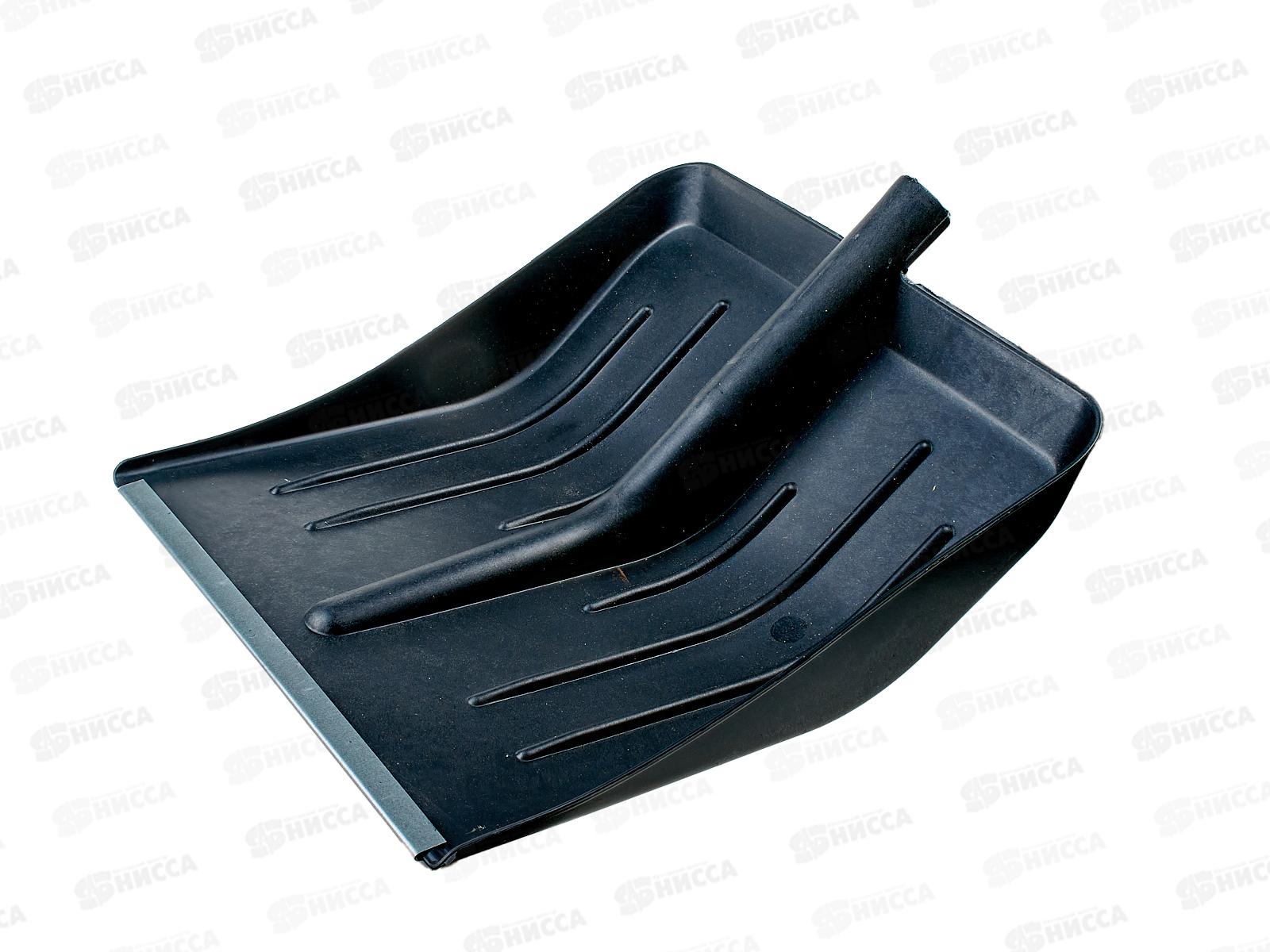 Лопата снеговая 410*400мм &quotФинская&quot пластиковая, с оцинкованной планкой, без черенка, тулейка - 32мм *10