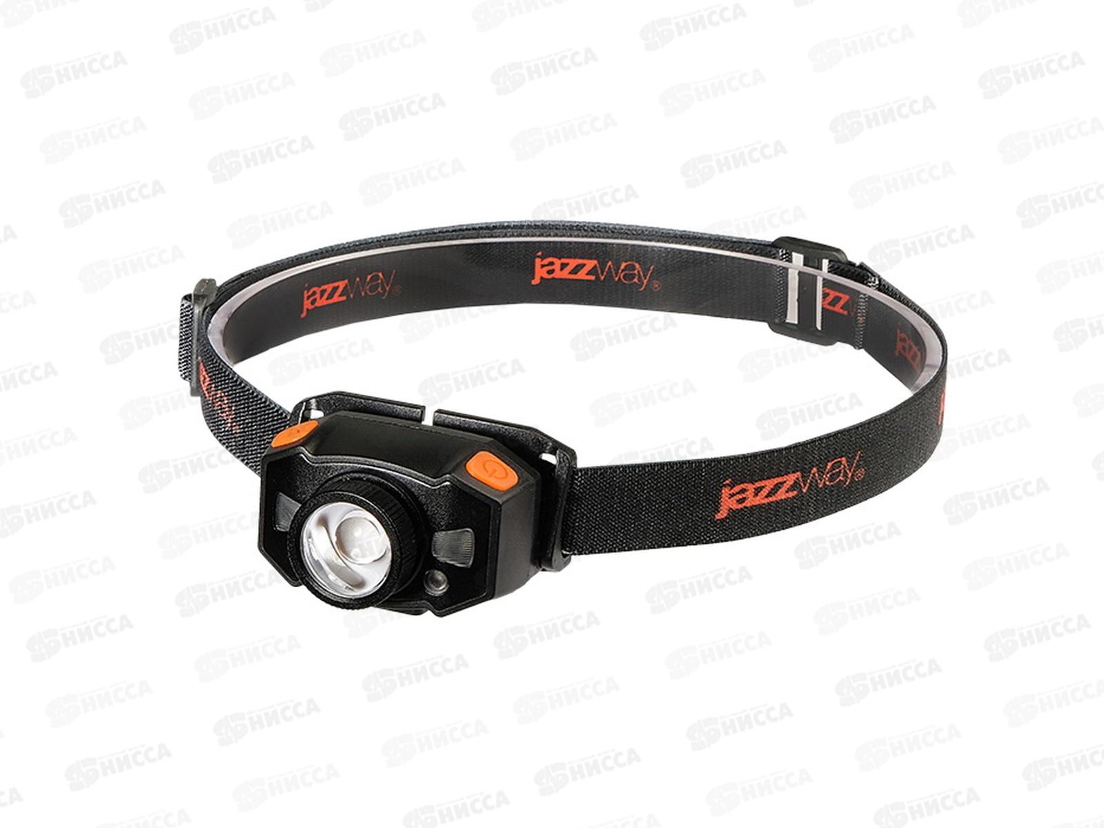 Фонарь JAZZway аккумуляторный налобный, AccuH1-L5WZ-og, Li-Pol 800мАч *12/48