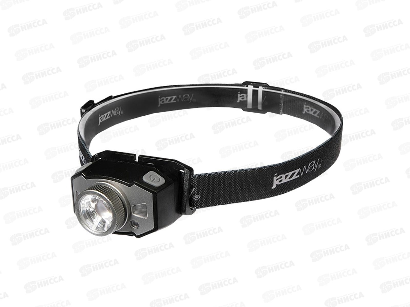 Фонарь JAZZway аккумуляторный налобный, AccuH1-L5WZ-bk, Li-Pol 800мАч *12/48