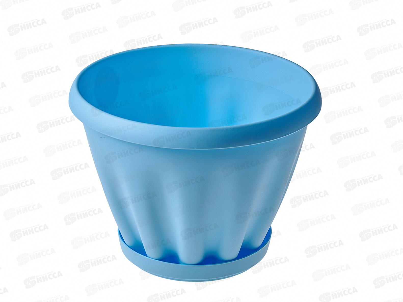 Горшок Знатный D225мм 3,9л с/подст Голубой М303Г *16