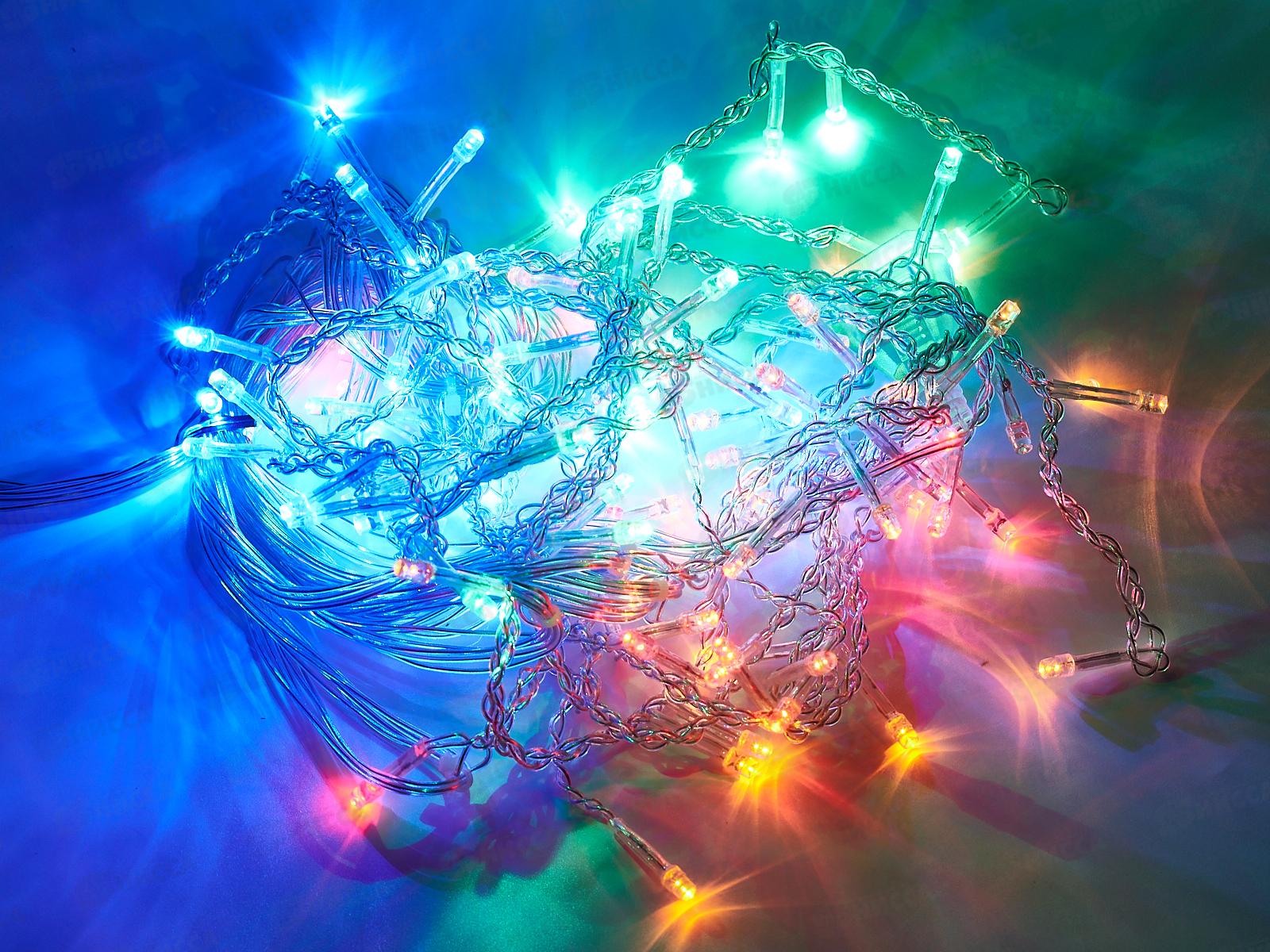 Гирлянда 3*0,7м бахрома 96LED 8реж мульти 382-015 г