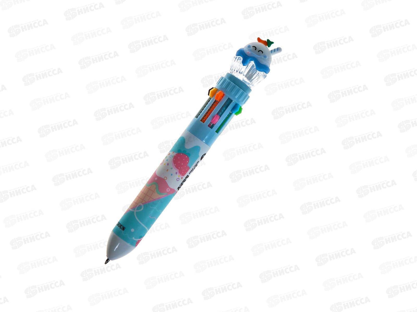 Ручка автоматическая BASIR 10-х цветная  детская,Мороженое,15230*40