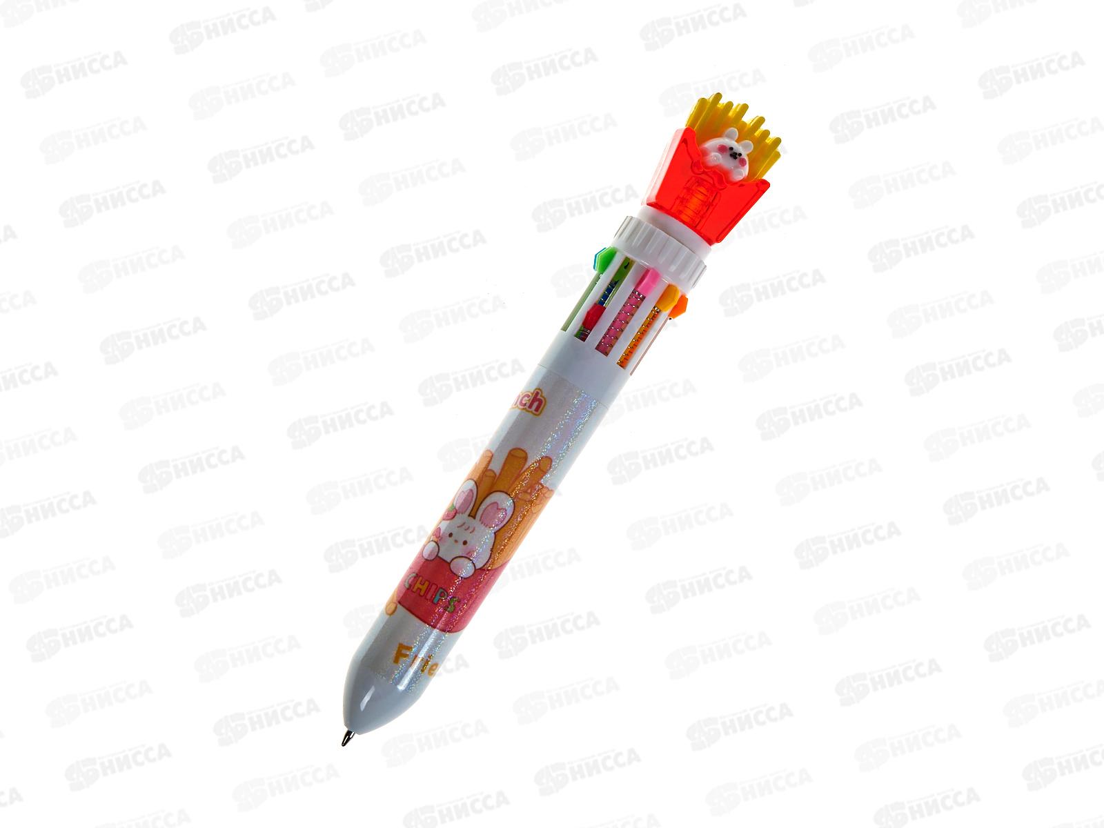 Ручка автоматическая  BASIR 10-х цветная детская,Картофель фри,15231*40