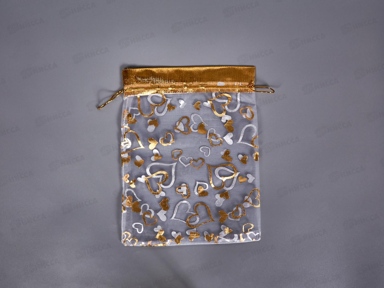 Мешок органза Basir, цветн. с золот.рисун., 18*23см уп50шт MC2375