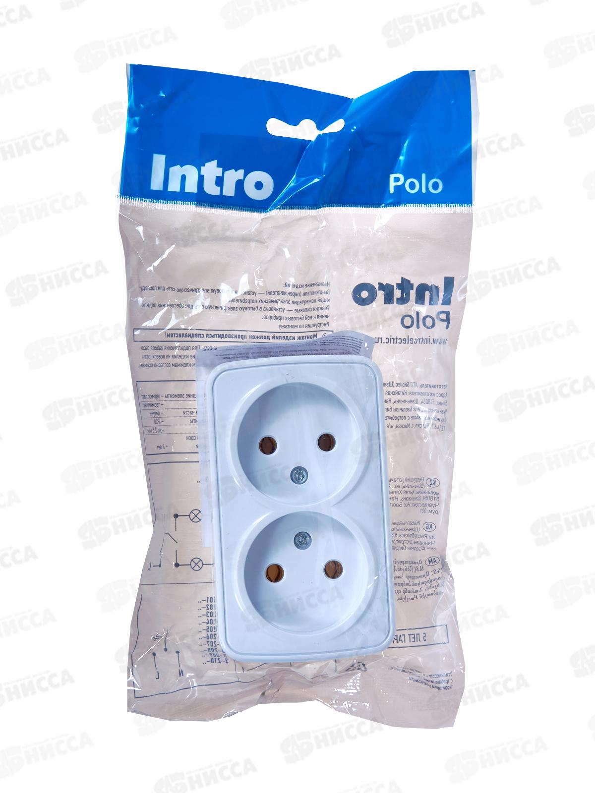 Розетка INTRO Plano скрытой установки двойная, 16А-250В, IP20, антрацит, 1-205-05 *10/100