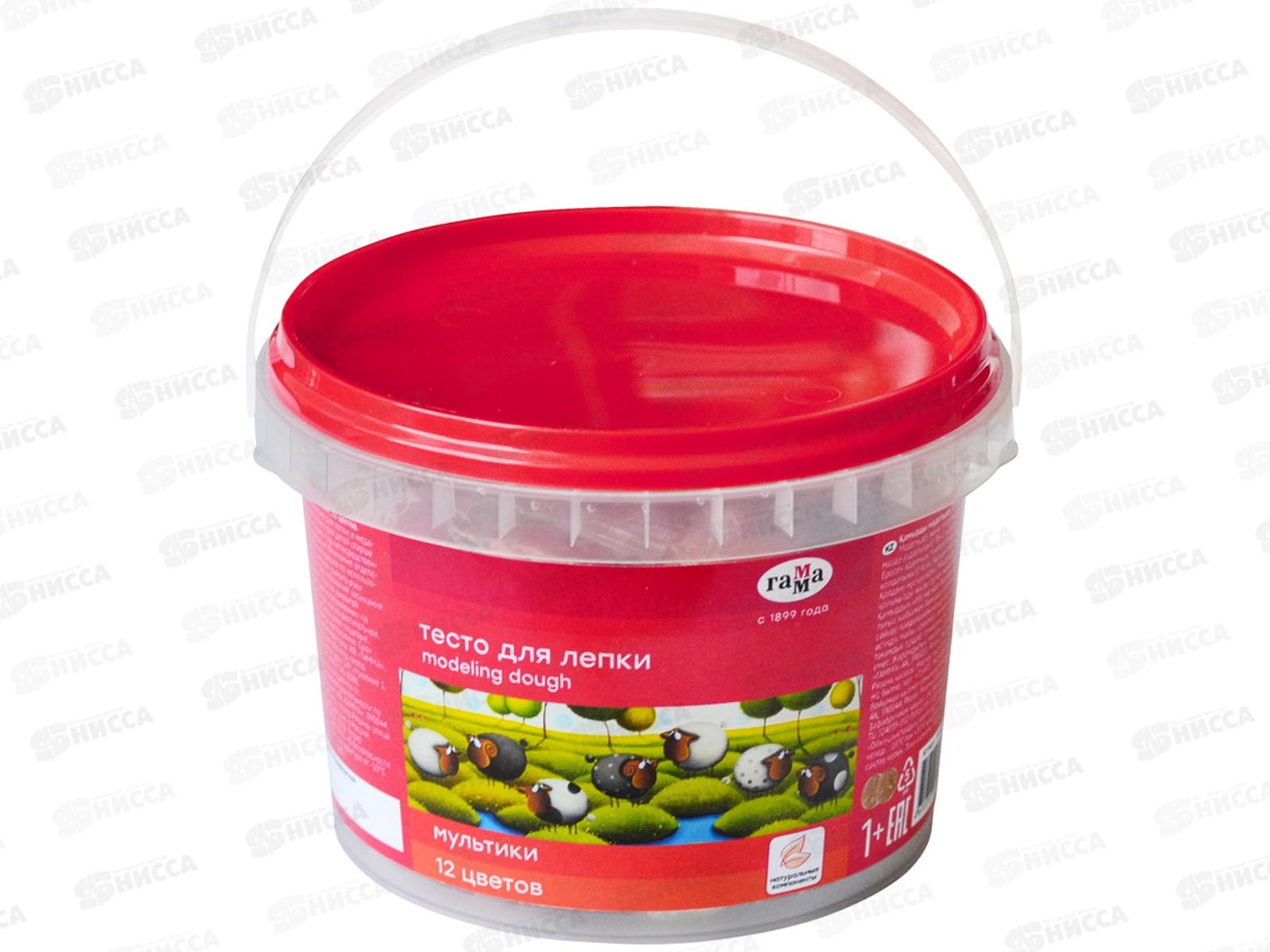 Тесто для лепки  Гамма Мультики, 12 цветов, 25г, 150722_02 *10