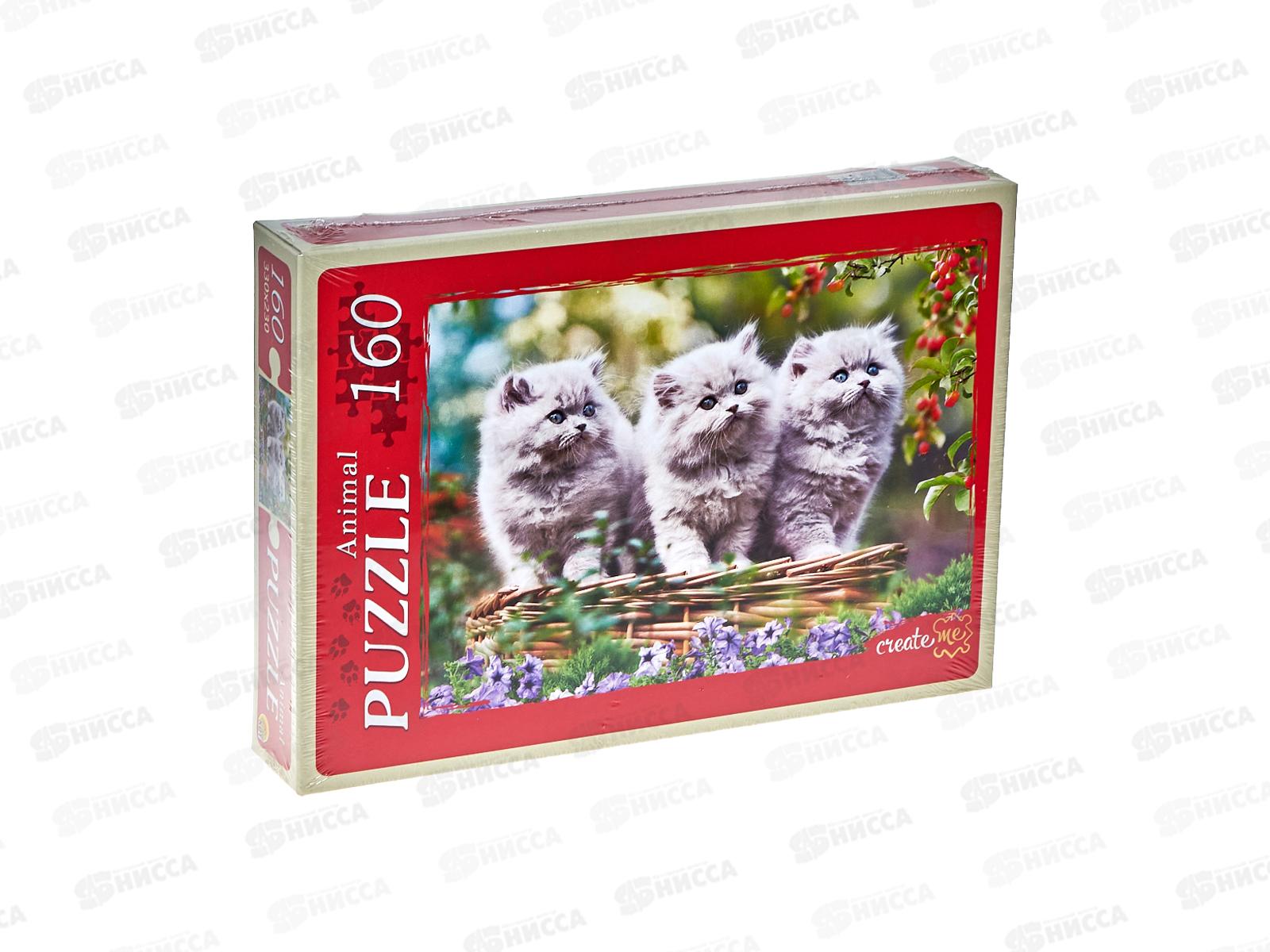 ПАЗЛ 160 элементов Котята в корзинке, П160-1079 *12