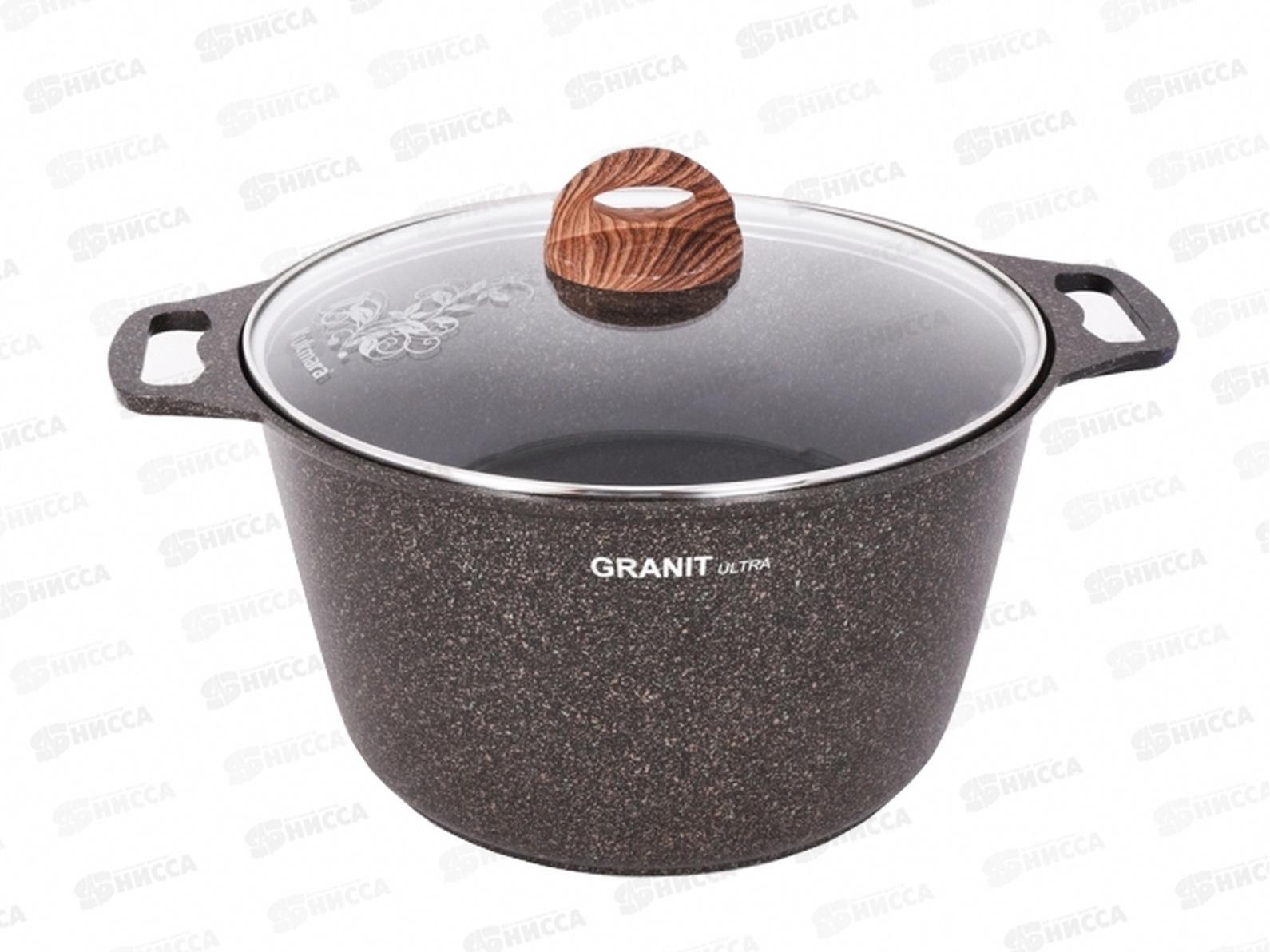 Кастрюля 10л Granit ultra original со стеклянной крышкой АП кго102а