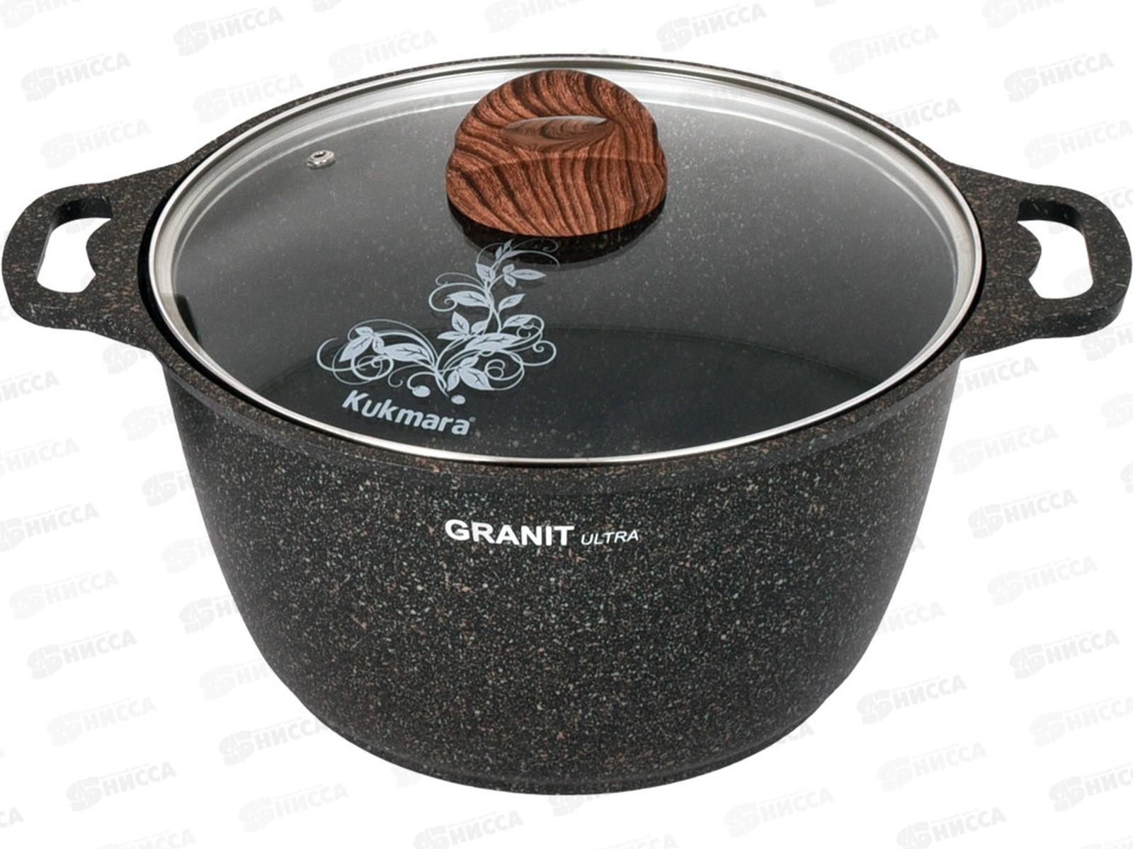 Кастрюля 6,0л Granit ultra original со стеклянной крышкой АП кго62а