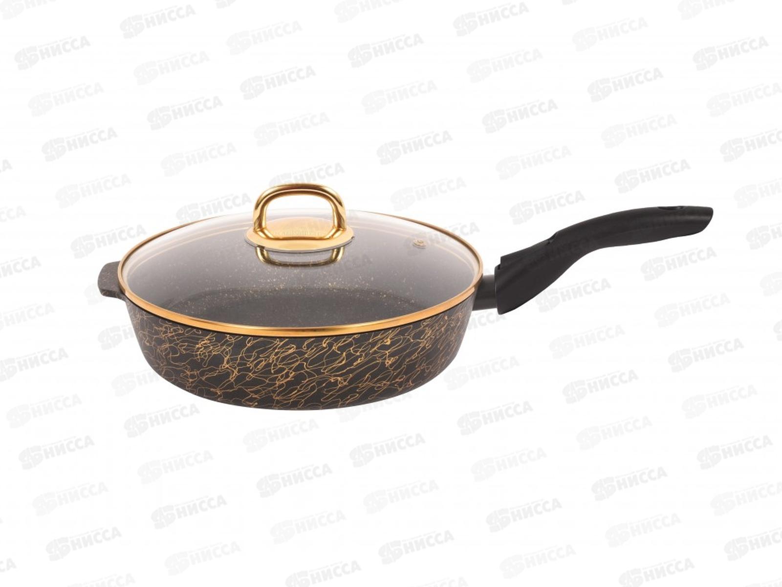 Сковорода 260мм съем руч стек крыш Грация черный/золото сгчз262а