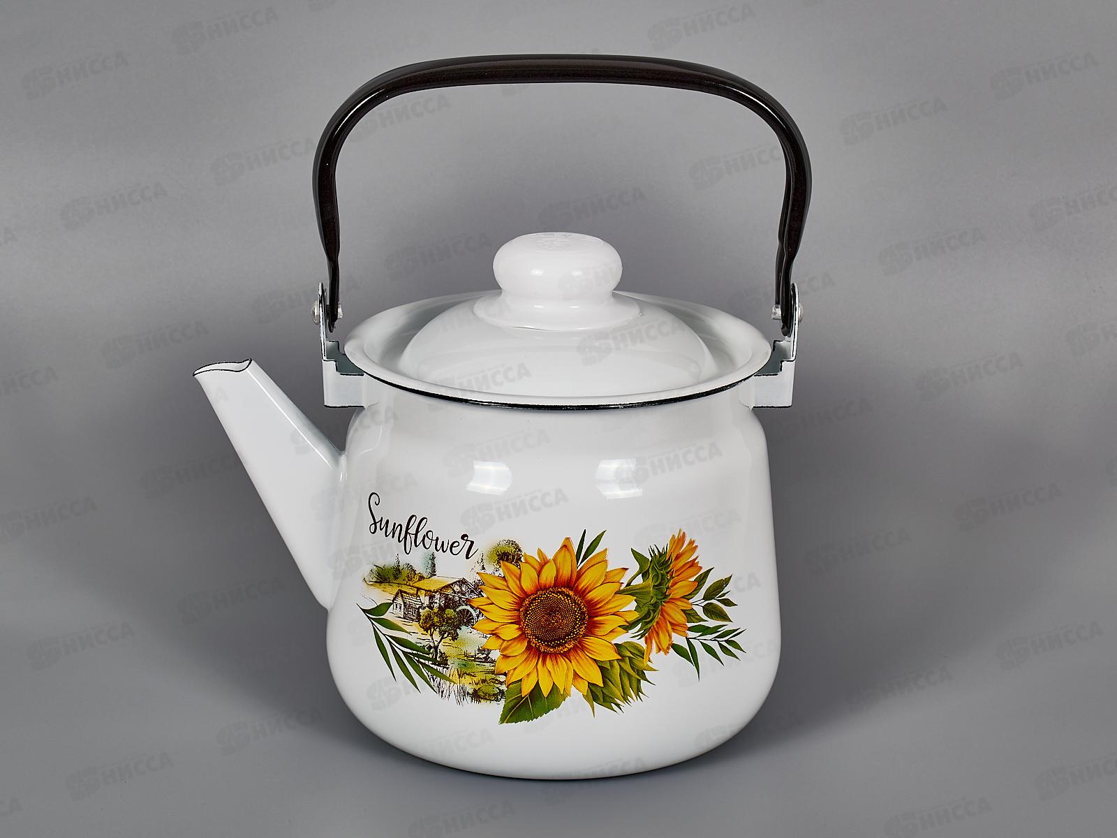 Чайник 2,5л с рисунком 01-2711/4 Подсолнухи *4