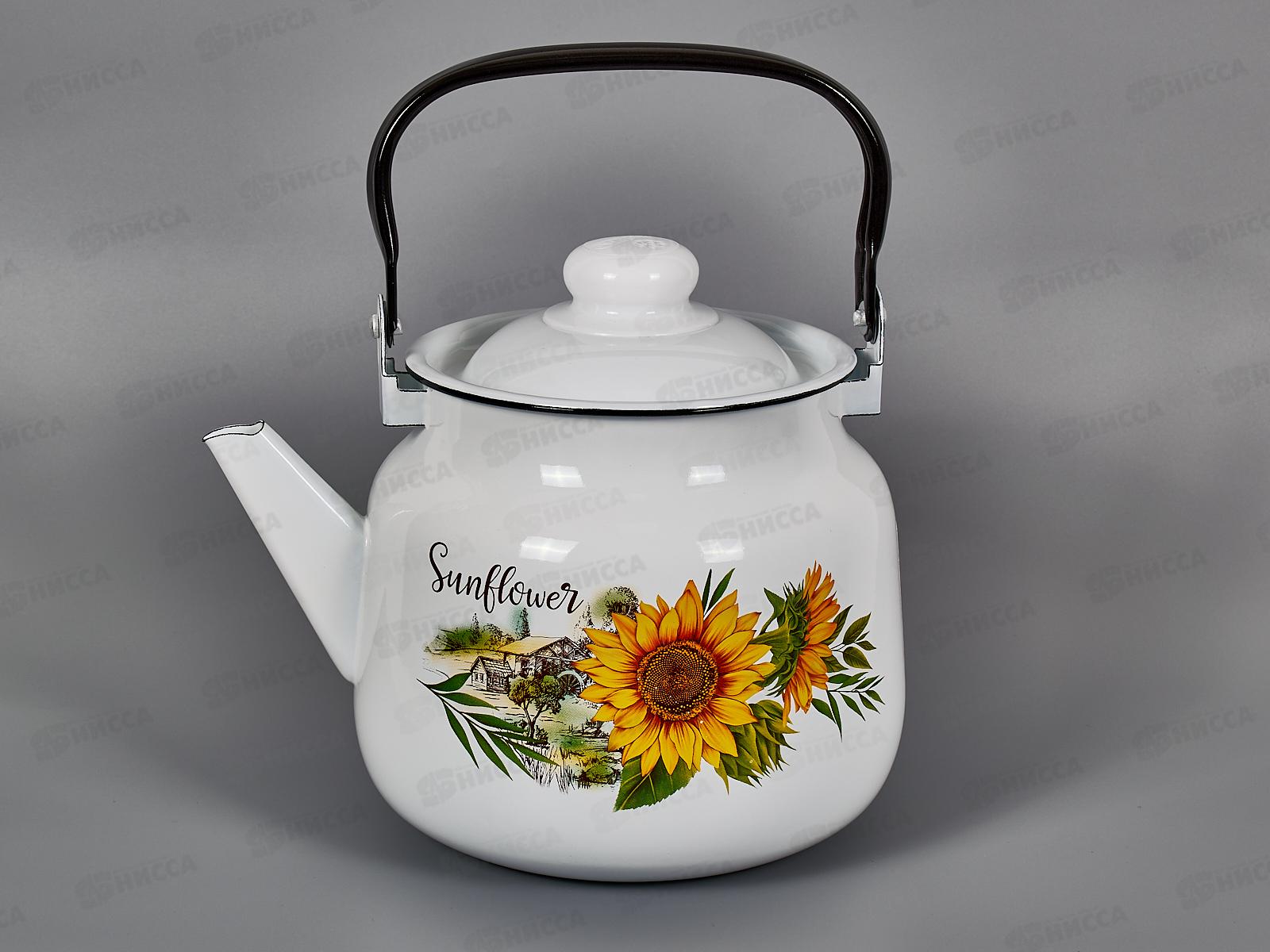 Чайник 3,5л с рисунком 01-2713/4 Подсолнухи *4
