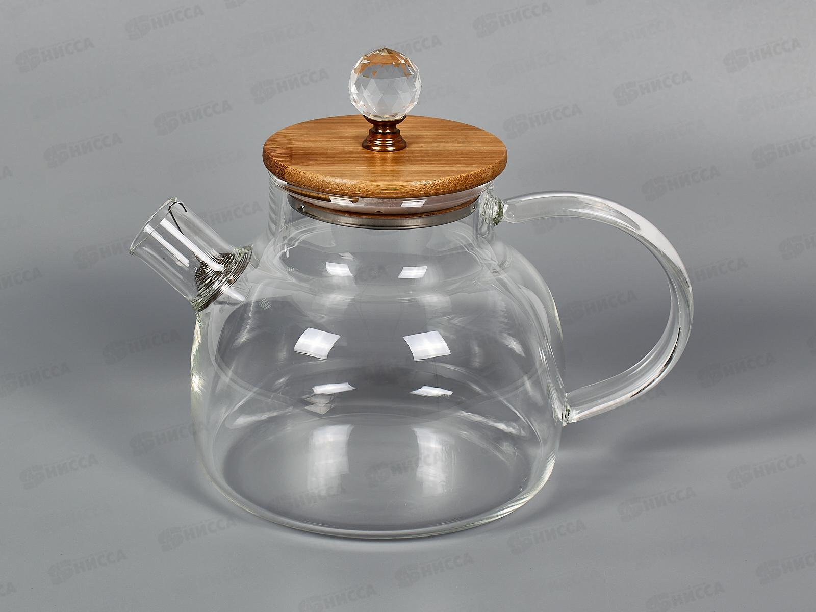 Чайник заварочный 1000мл с бамбуковой крышкой 110-114 *12