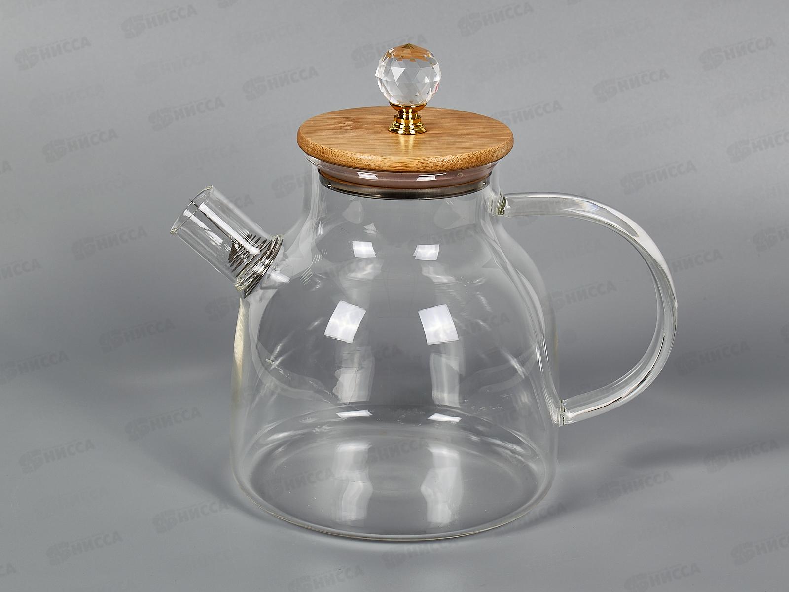 Чайник заварочный 1200мл с бамбуковой крышкой 120-125 *12/8